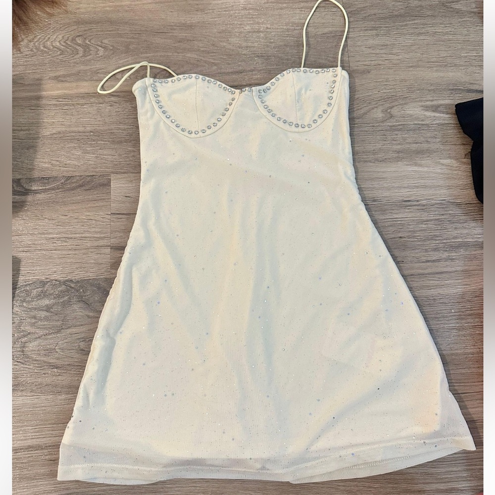 Elegant White Dress with Rhinestone Detail